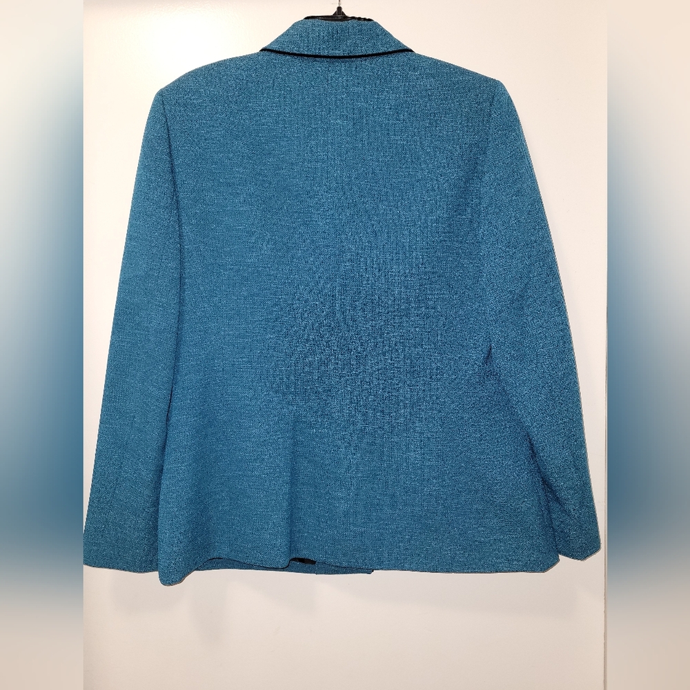 Women's Vintage Jones Wear Teal Fully Lined Blazer Size 12 - Picture 2 of 14